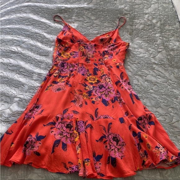 Free People Happy Heart Orange Floral Sundress - Picture 3 of 10
